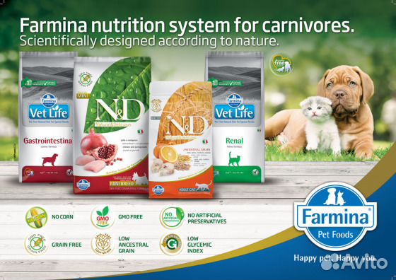 Корма для собак и кошек Farmina доставкой на дом