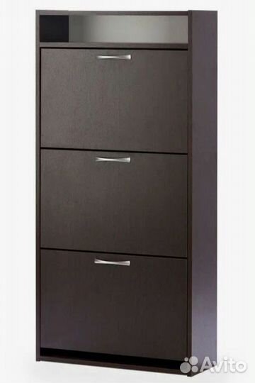 Обувница тройная, высокая, цвет венге