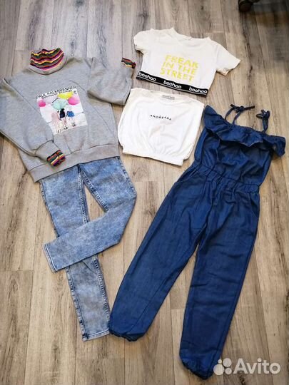 Вещи для девочки пакетом 140 146