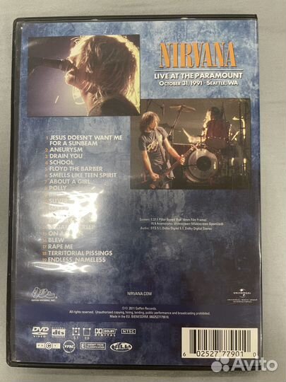 Dvd Nirvana live AT the Paramount 1991