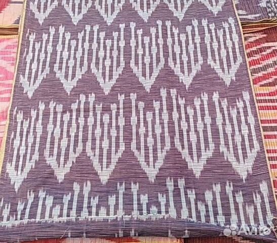 Узбекский хлопковый икат ручного ткачества