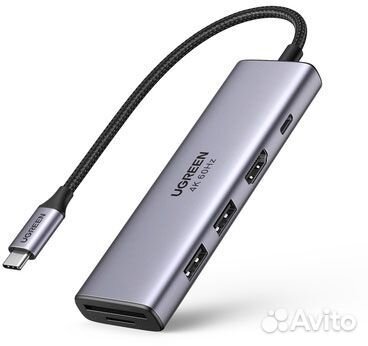 USB-концентратор ugreen CM511 (60384) серый
