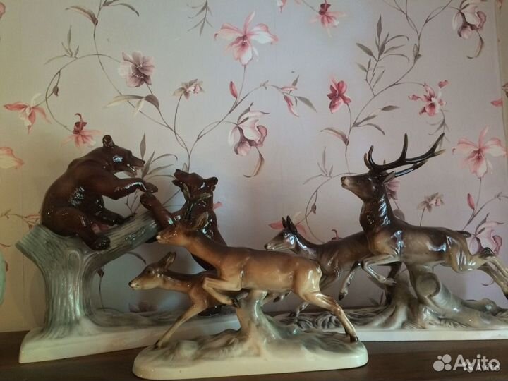 Скульптуры бурый медведь олень косуля