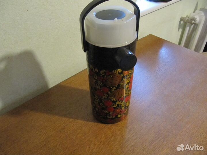 Термос Гейзер 3 л с хохломской росписью