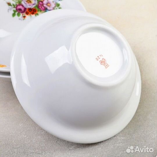 Набор фарфоровый для пельменей 'Букет цветов', 7 п