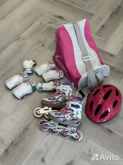 Детские роликовые коньки 26-31р с защитой и шлемом