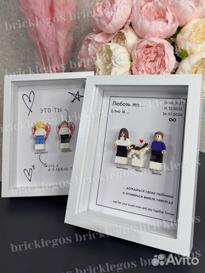 Семейный подарок лего в рамке