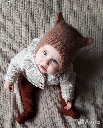 Шапка пушистая китти с ушками