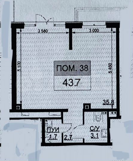 Торговая площадь, 44 м² ЖК Ракурс