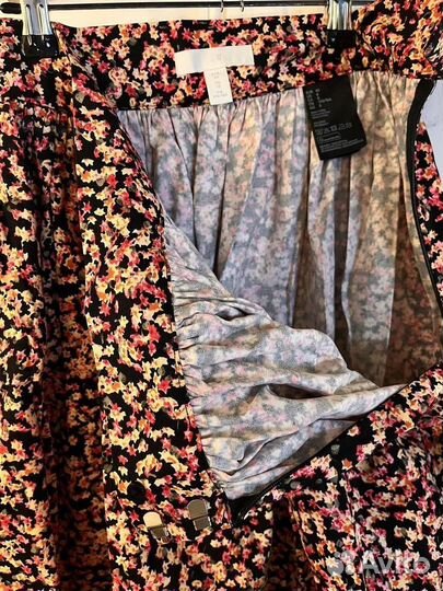 Юбка миди цветочный принт hm