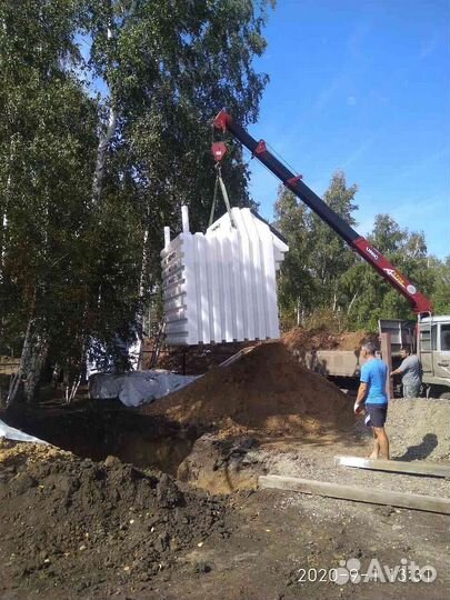 Пластиковый погреб с установкой