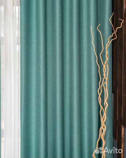 Шторы рогожка Орфей Бирюза