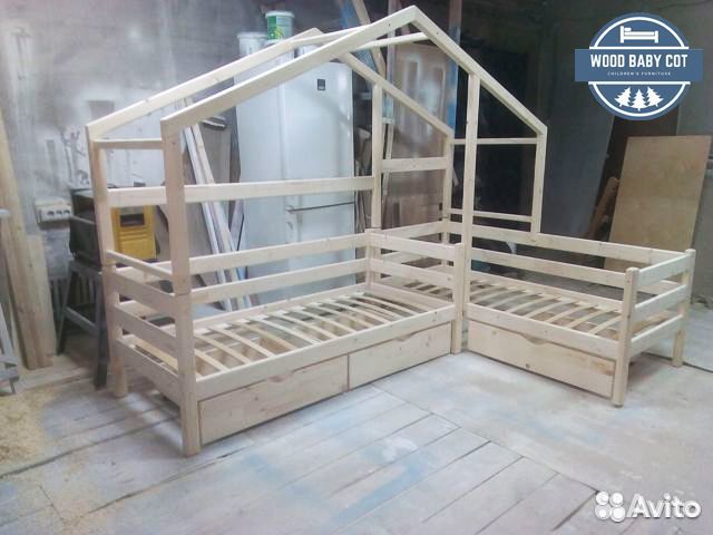 Кровать детская домик угловой