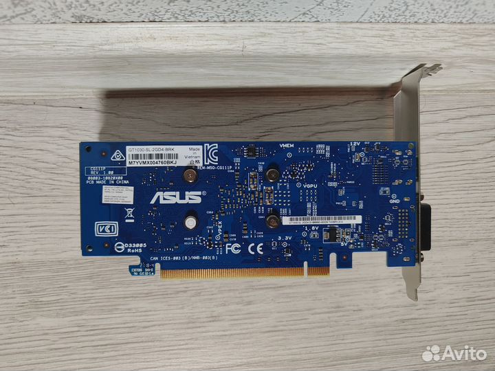 Asus GT 1030 gddr5 2Gb Silent LP Low Profile Новая