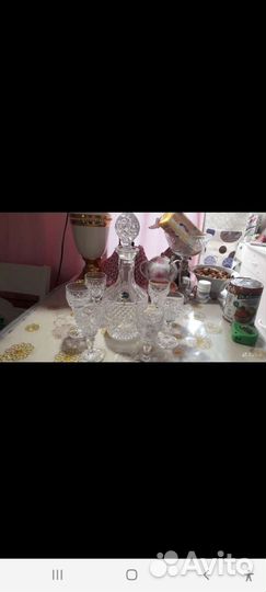 Грпфин и 6 фужеров. Богемия