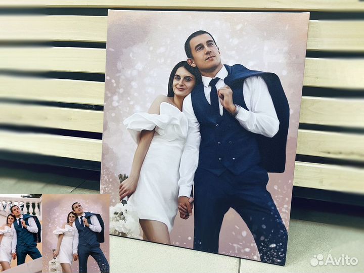 Портрет по фото на холсте