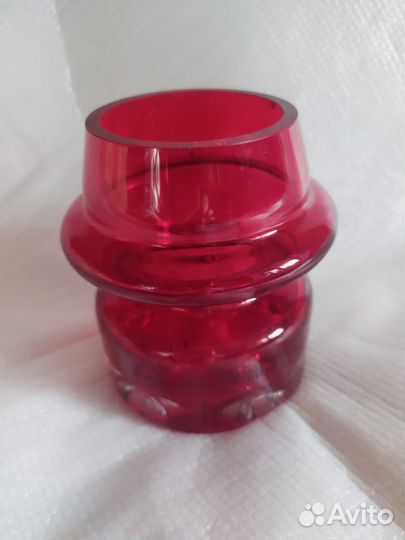 Подсвечник Красный май рубиновое стекло