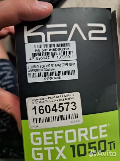 Видеокарта gtx 1050 ti palit KFA2 OC
