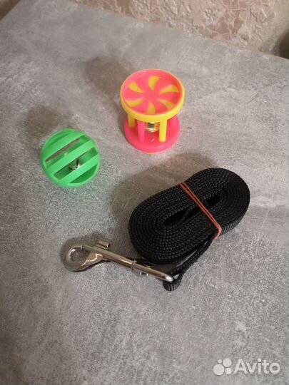 Поводок новый + игрушки для животных