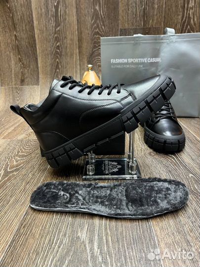 NEW boss viktor S MEX: Ботинки из кожи и меха