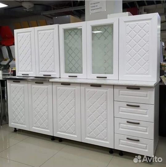 Кухня Агава Акация Белый 2метра без мойки