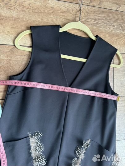 Платье сарафан италия max mara перья натуральные