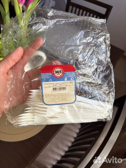 Вилки одноразовые пластиковые 27 штук