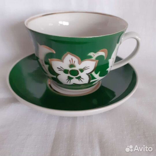 Две чайные пары,фарфор Песочное