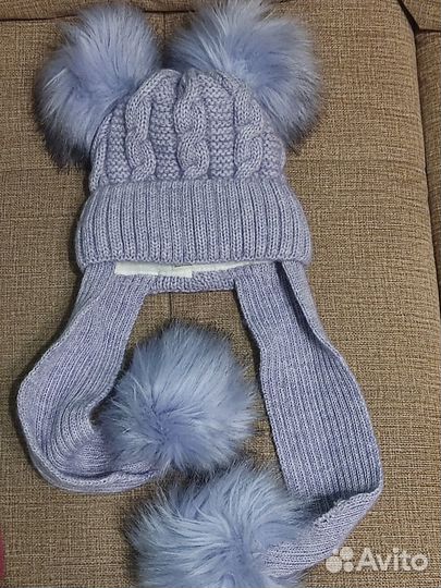 Зимние шапки на девочку 5-8 лет