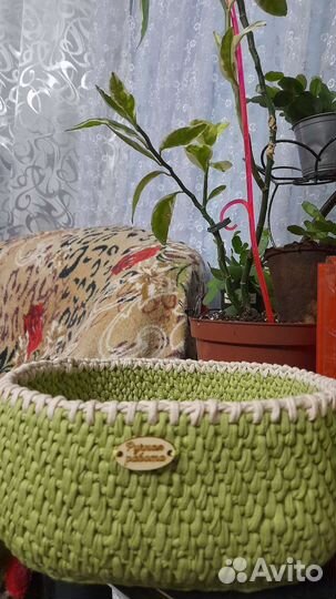 Корзина вязаная крючкомдля мелочей