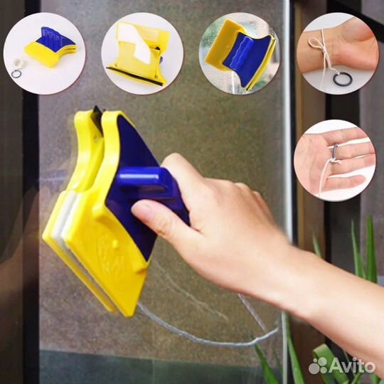 Магнитная щетка для мытья окон