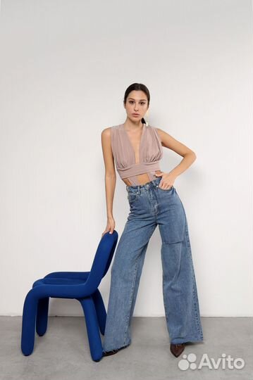 Боди хальтер с плетением