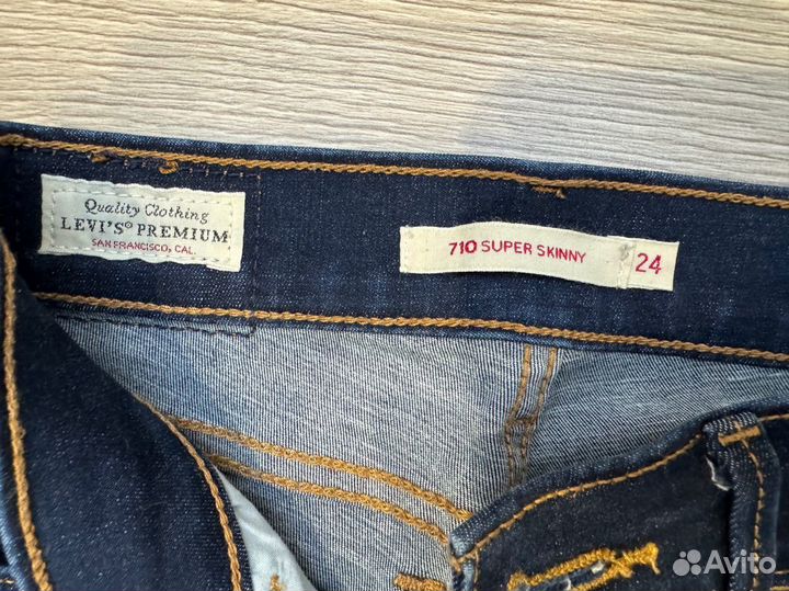 Джинсы скини levis premium 24 размер синие