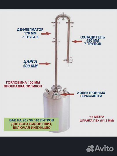 Дистиллятор Самогонный Юрюзан 1,5