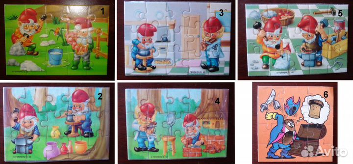 Kinder Киндер Сюрприз Пазлы 1992 Новые разные