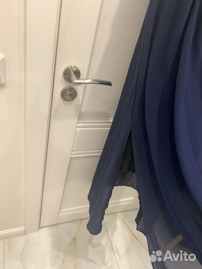 Платье длинное темно синего цвета