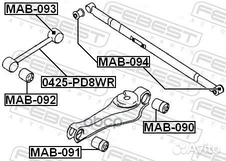 MAB-091 сайлентблок заднего рычага delica MAB-0