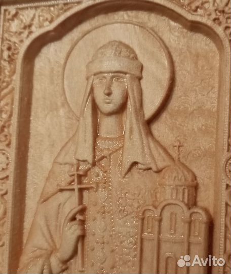 109 Резная деревянная Икона Святая княгиня Ольга