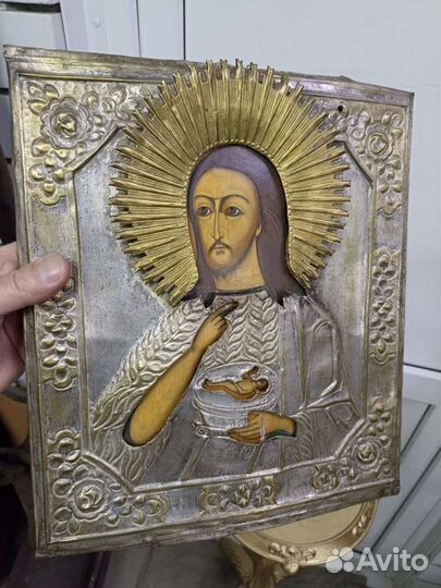 Икона старинная.Иоанн Предтеча.Креститель.35 см
