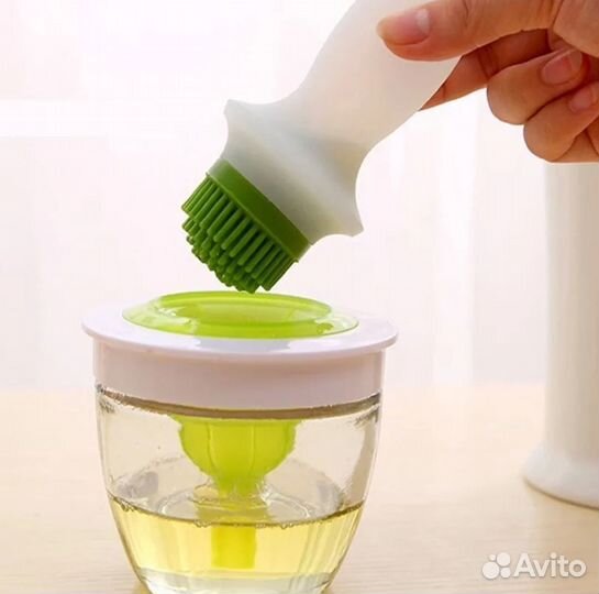 Стеклянная масленка с силиконовой кисточкой