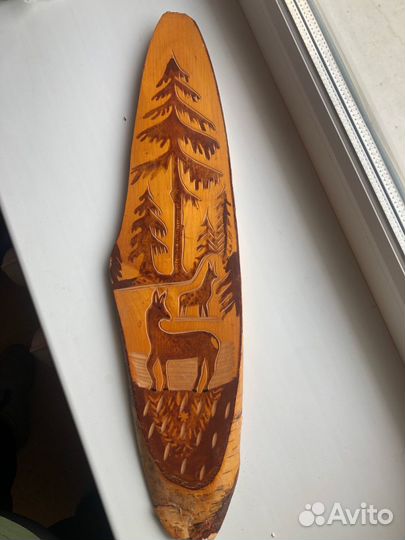 Картина на спиле дерева СССР