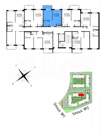 1-к. квартира, 36,8 м², 2/5 эт.