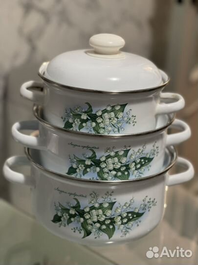 Кастрюля эмалированная