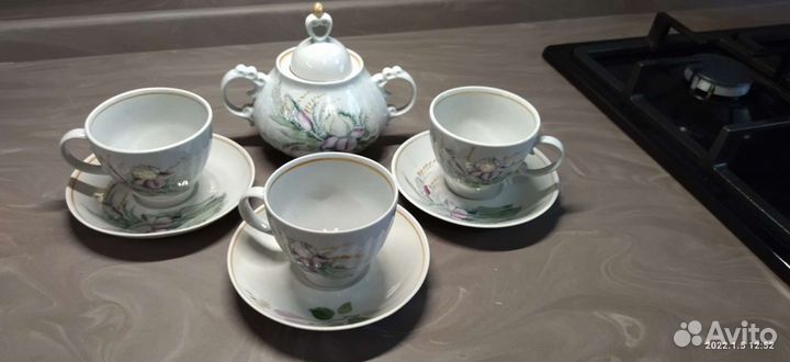 Чайные кружки, чайная пара, сервиз на 4 персоны