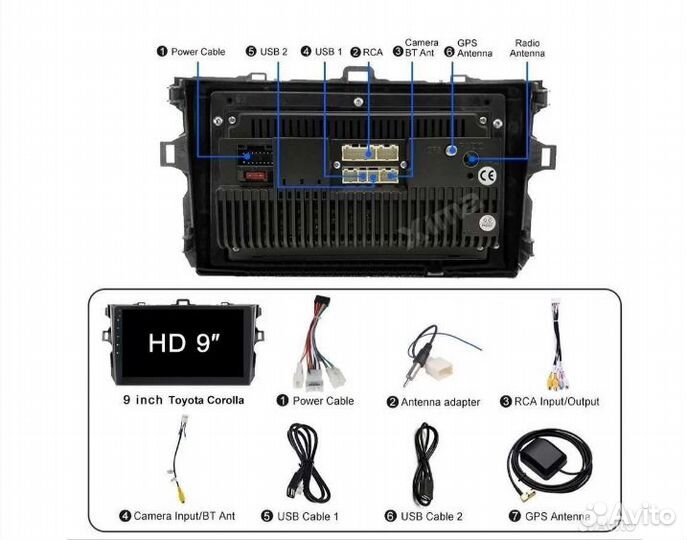 Магнитола Android Toyota Corolla