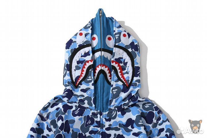 Зип худи Bape full Зип double hood розов