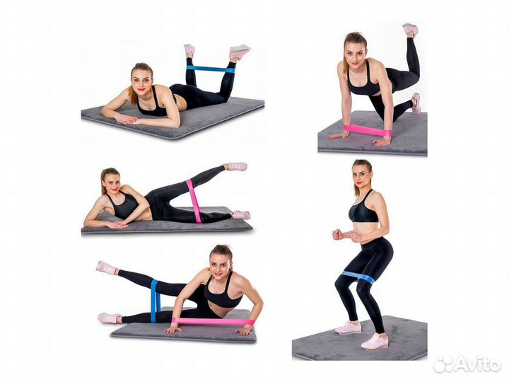 Набор фитнес резинок 3 шт, 3 уровня нагрузки