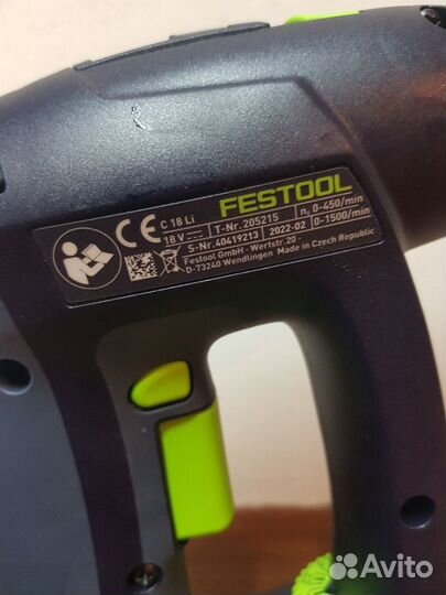 Аккумуляторная дрель-шуруповёрт Festool C 18