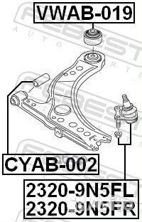 Опора шаровая передняя нижняя правая 23209N5FR