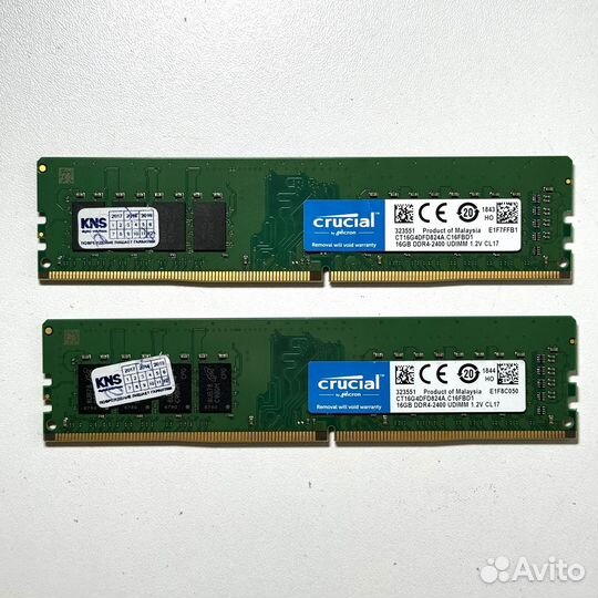 Оперативная память DDR4 Crucial 32GB 2400мгц